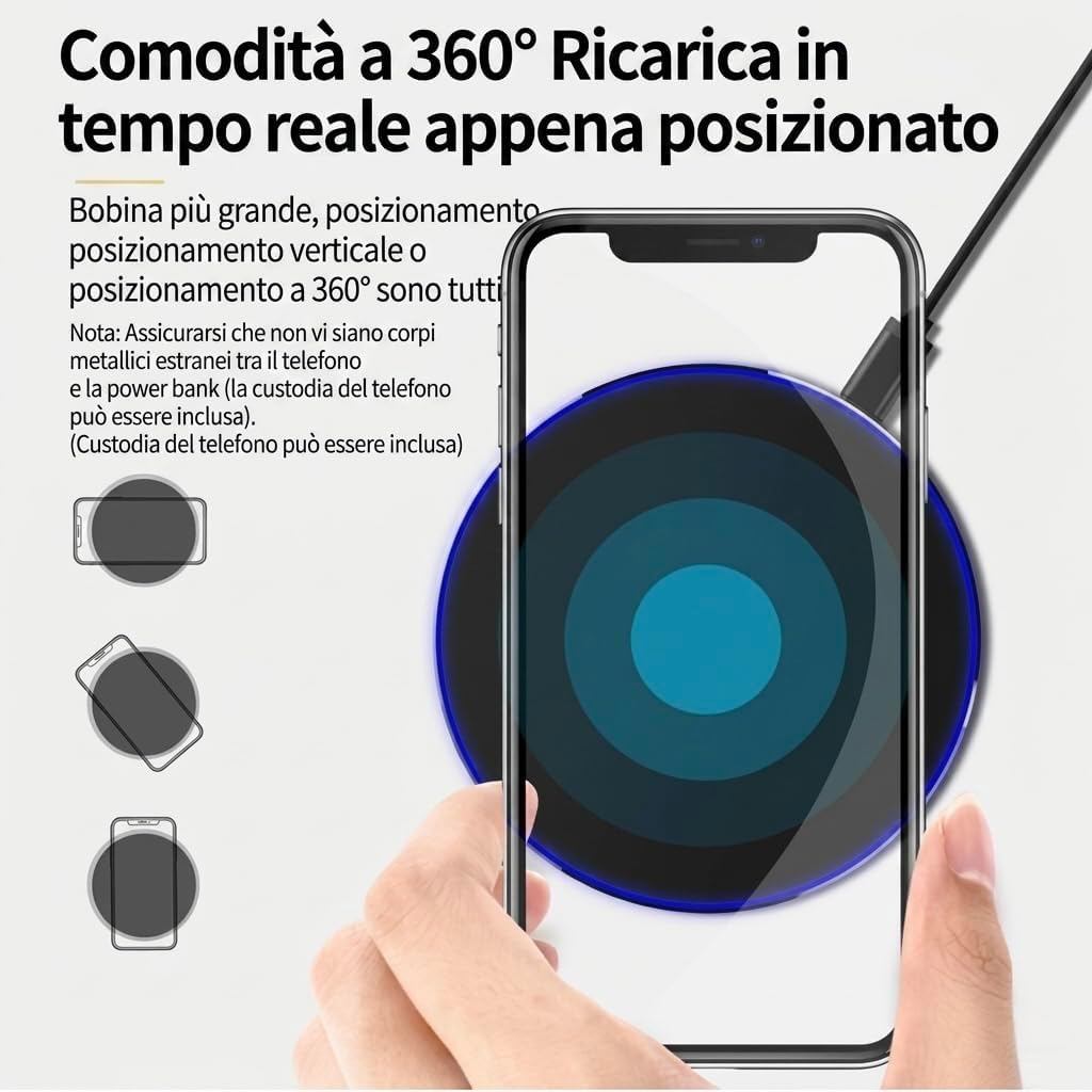 Caricatore Wireless Ultrasottile Fast Charge - Bianco