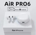 Pro 6 TWS Auricolari Bluetooth Senza Fili con Cancellazione del Rumore e Microfono per iPhone