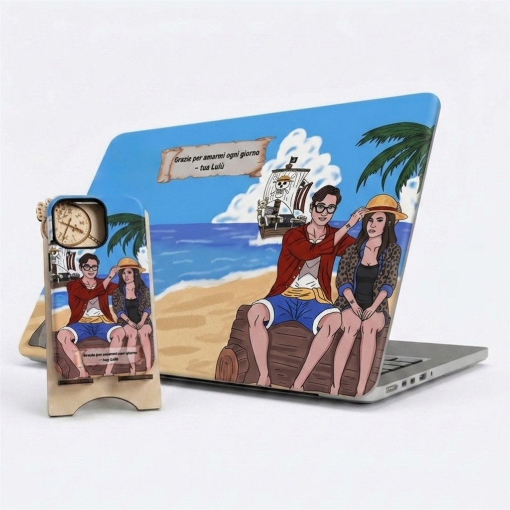 Set Scrivania Perfetta: Cover Mackbook+ Cover Telefono Iphone